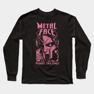 Vintage Bootleg Metal Face Pink Long Sleeve T-Shirt